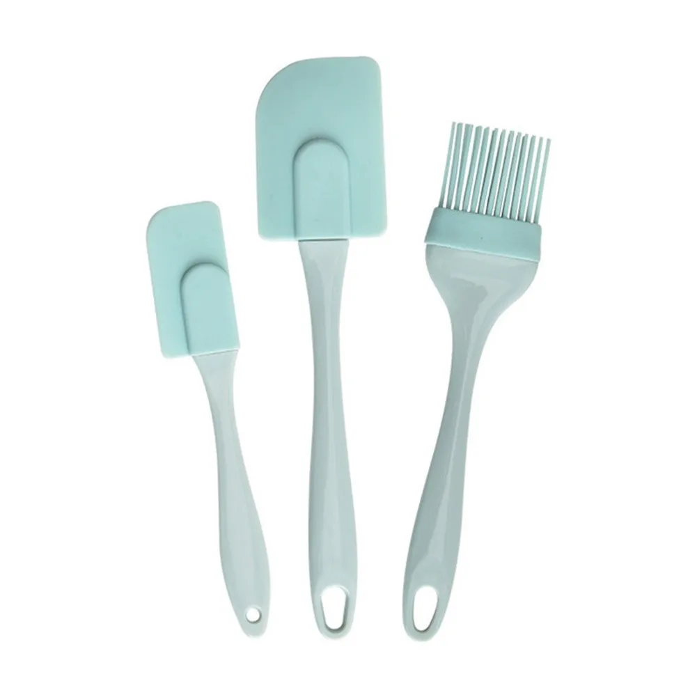 Kitchen Baking Brush - 3 ชิ้นครีม Scraper DIY ขนมปังเค้กเนยไม้พายผสมแปรงน้ํามันครัวเบเกอรี่เครื่องมือไม้พายซิลิโคน Non