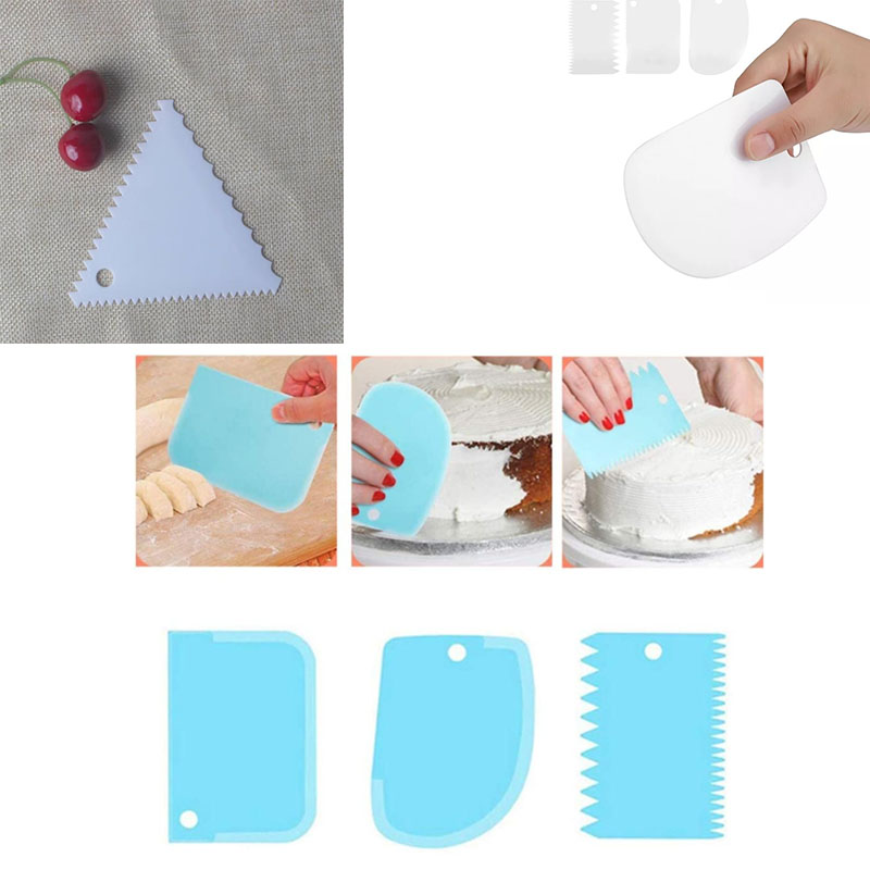 Fondant Smoother Set - เค้กพลาสติก Scraper ชุดเบเกอรี่ Icing Smoother เครื่องมือสําหรับครีมตกแต่งเครื่องตัดแป้ง