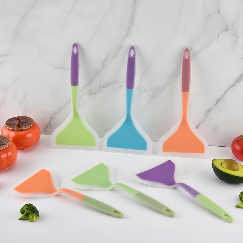 Kitchen Baking Utensils - ชุดตะหลิวซิลิโคนเกรดอาหาร 1 ชิ้น ทนความร้อน ไม่ติดกระทะ อุปกรณ์ทำอาหารและอบขนมหลากสีสันสำหรับห้องครัว