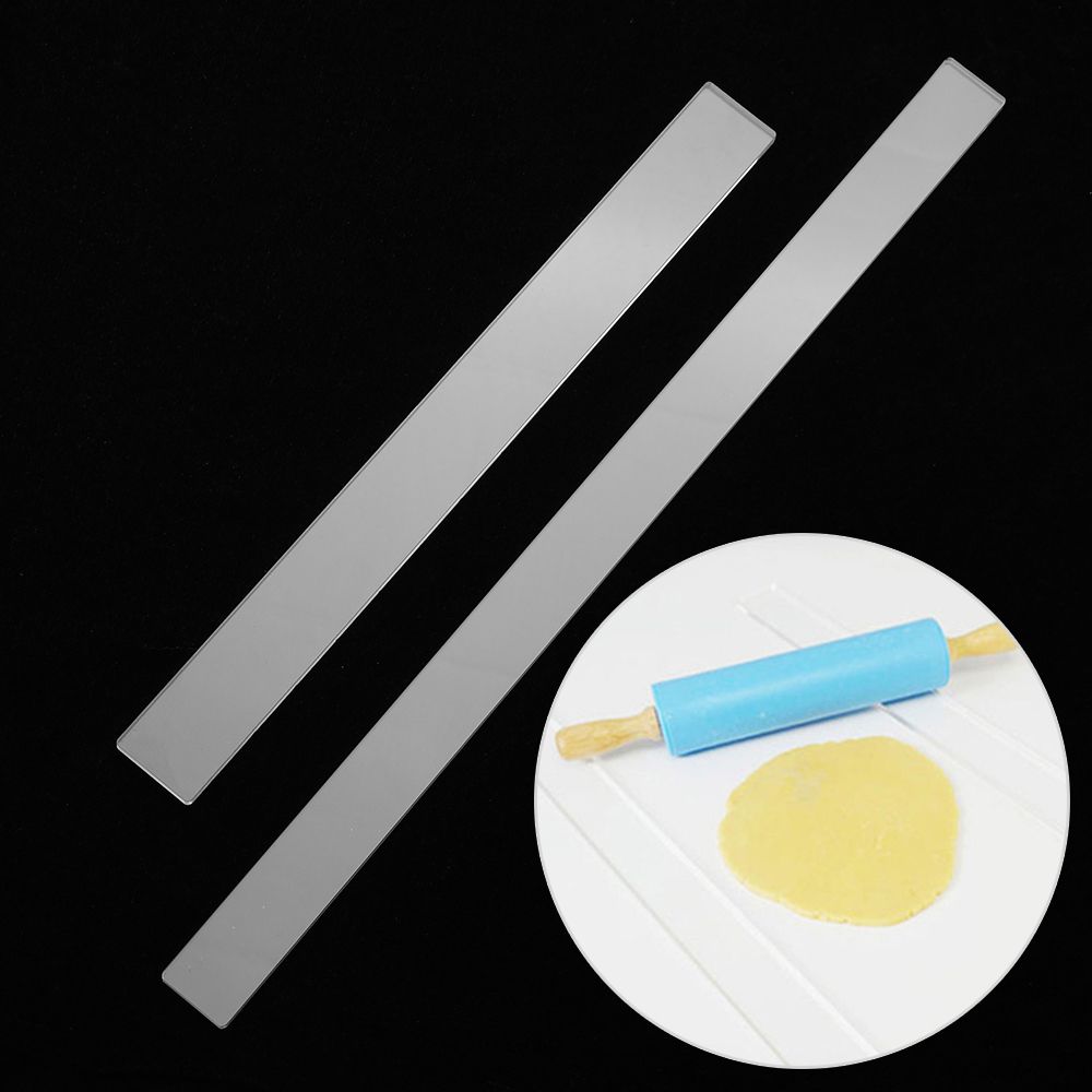 Fondant Smoother Set - อุปกรณ์ทำขนม 2 ชิ้น ชุดอุปกรณ์ปาดหน้าเค้ก ไม้ปาดบิสกิต ไม้บรรทัดวัดความหนา