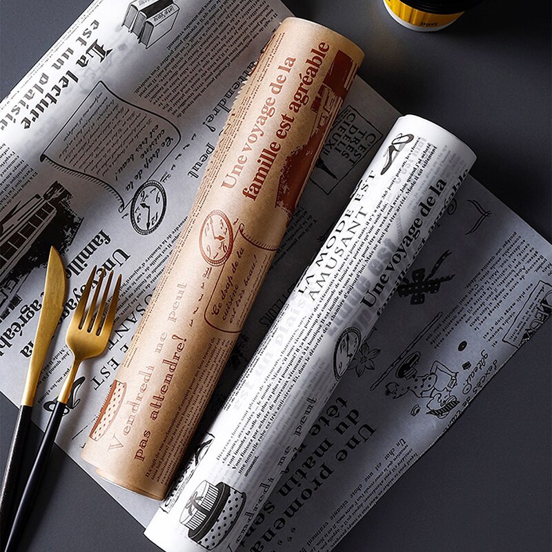 Kitchen Baking Paper - ม้วนกระดาษดูดซับน้ำมันสำหรับอบหรือเสื่ออาหารพร้อมที่ตัดสไลด์ง่ายต่อการตัดและไม่ติดกระดาษทำอาหาร8เมตรสำหรับเครื่องมือในครัวขนมปัง