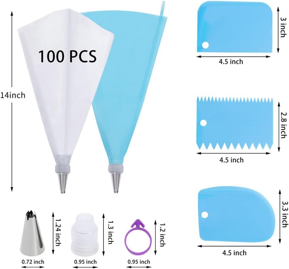 ถุงบีบครีมแบบใช้แล้วทิ้ง 100 ช - Decorating Tip Set บทวิจารณ์และราคา