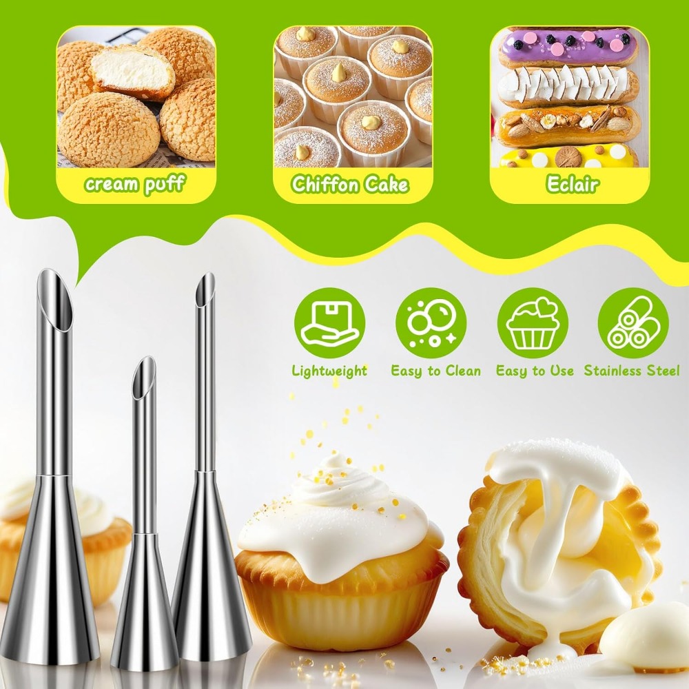 ชุดหัวบีบครีมพัฟแบบยาว - หัวฉี - Decorating Tip Set บทวิจารณ์และราคา