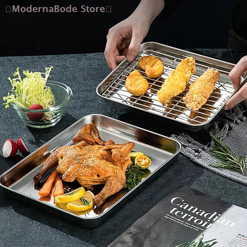 ถาดอบสี่เหลี่ยมสแตนเลสแบบพกพาเ - Kitchen Oven Baking Pans บทวิจารณ์และราคา
