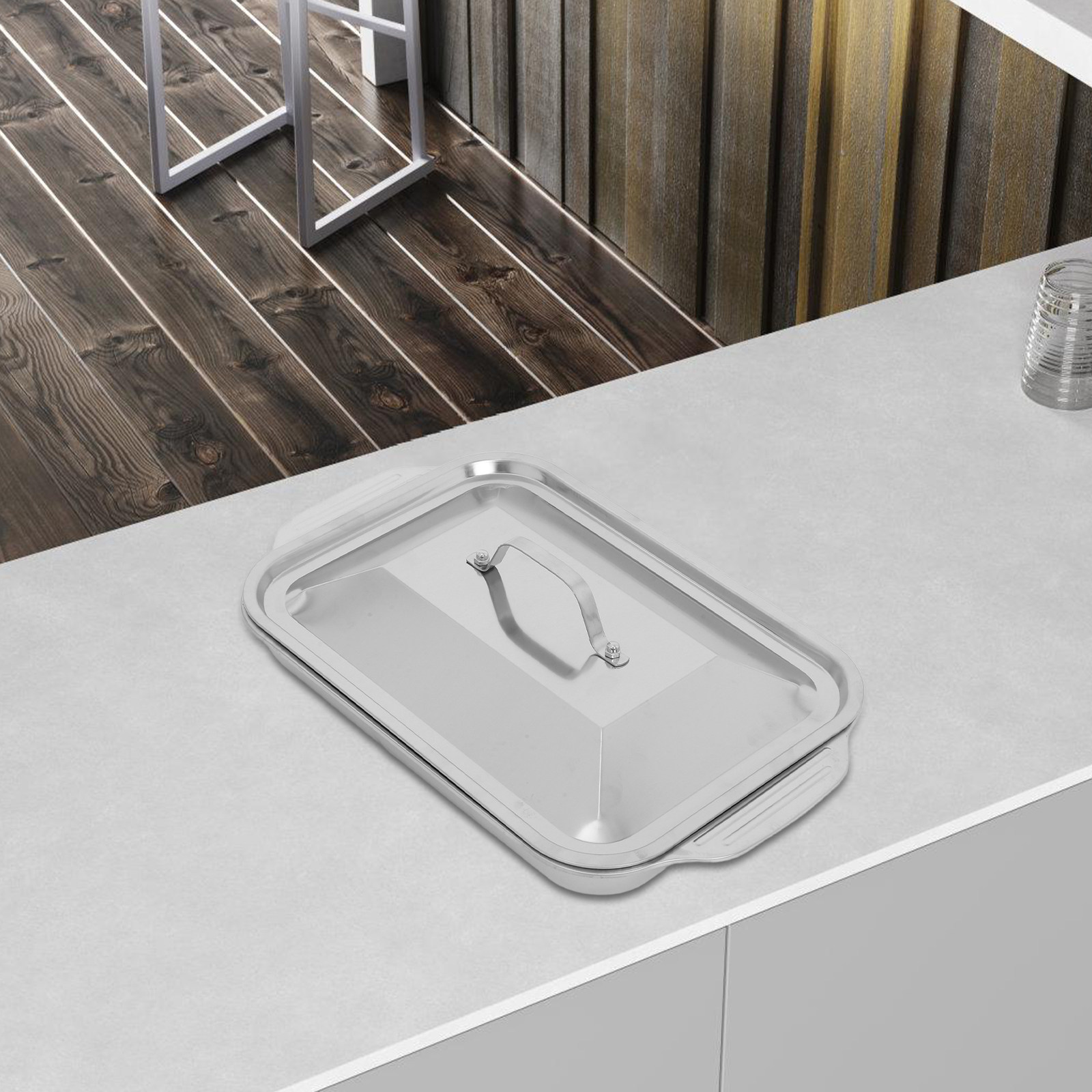 ถาดย่างสแตนเลสทรงสี่เหลี่ยมพร้ - Kitchen Oven Baking Pans บทวิจารณ์และราคา
