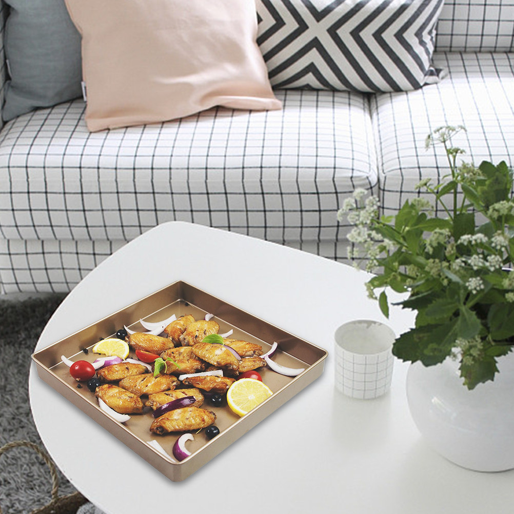 ถาดอบพิซซ่าทรงสี่เหลี่ยม เคลือ - Kitchen Baking Tray บทวิจารณ์และราคา