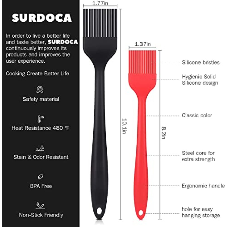 แปรงซิลิโคนสำหรับทาขนม - 2 ชิ้ - Kitchen Baking Brush บทวิจารณ์และราคา