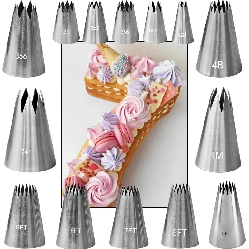 ขนาดใหญ่ขนาดเปิดดาวครีม Pastry - Decorating Tip Set บทวิจารณ์และราคา