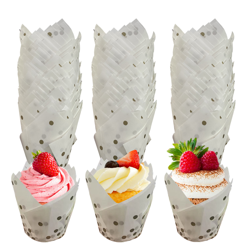 50 ชิ้น/100 ชิ้น ถ้วยเค้กลายดอ - Kitchen Baking Paper บทวิจารณ์และราคา