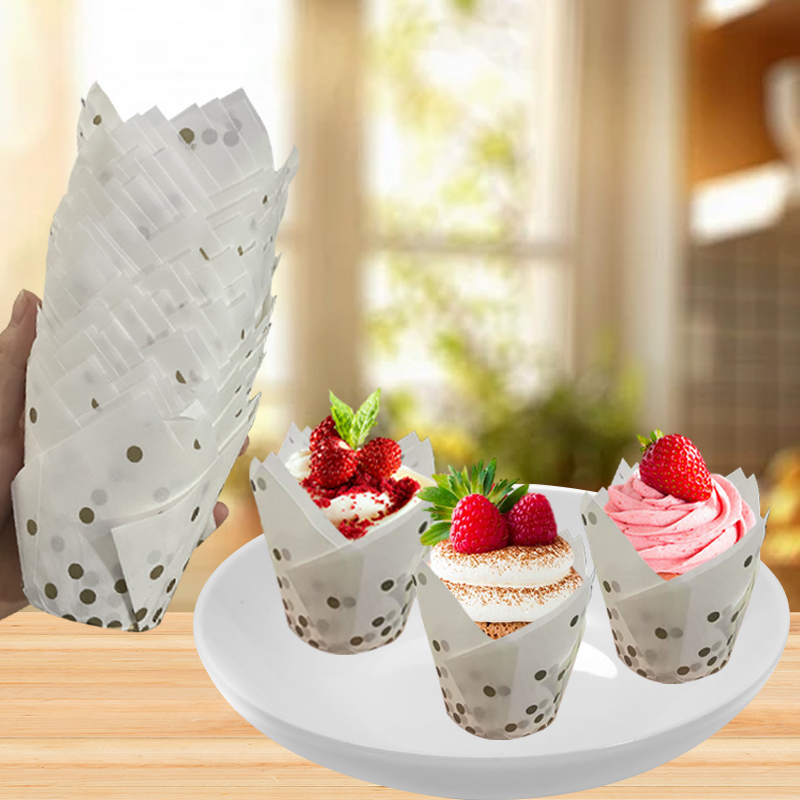 50 ชิ้น/100 ชิ้น ถ้วยเค้กลายดอ - Kitchen Baking Paper บทวิจารณ์และราคา